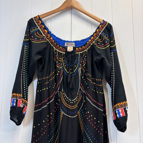 Flying Tomato Women Boho Indie Cottage Tribal Maxi Dress Size L Hippie Trad Wife - Picture 7 of 8